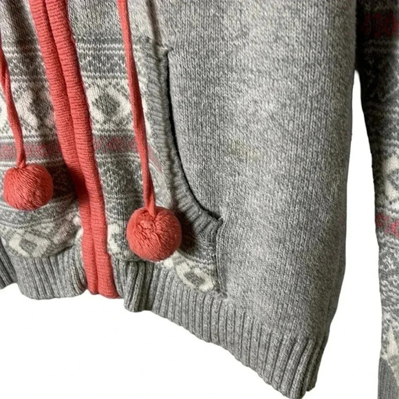 Anthropologie zip up hoodie,sherpa,L.,chunky knit,wool blend,tassels,boho,aztec - Picture 7 of 12